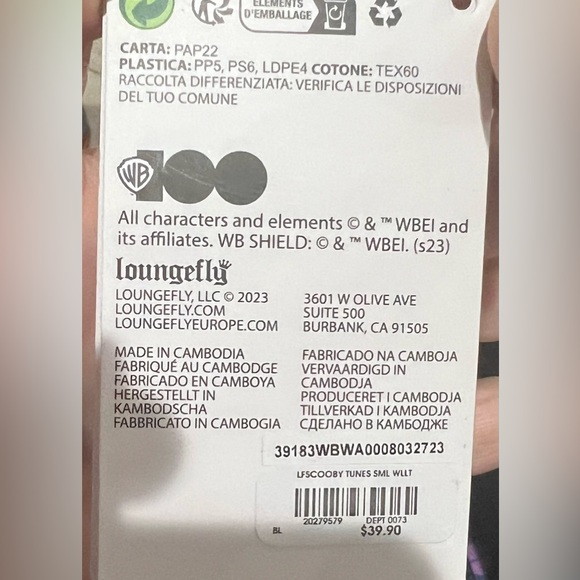 NWT Loungefly Warner Brothers Scooby/looney tunes 100th anniversary wallet - Picture 11 of 12